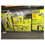 6 pcs Ryobi tools contents on the shelf