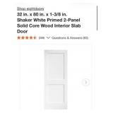 3 pcs 32 in. x 80 in. x 1-3/8 in. Shaker White