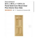 6 pcs new 32 in. x 80 in. x 1-3/8 in. 6-Panel