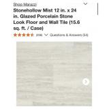 374 sq. ft. Marazzi Stonehollow Mist 12 in. x 24