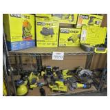 15 pcs Ryobi tools contents on the shelf