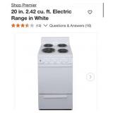 (1) Premier 20 in. 2.42 cu. ft. Electric Range in