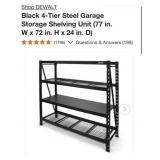 2 pcs DEWALT Black 4-Tier Steel Garage Storage
