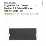 900 pcs New Amerock Edge Pulls 3 in. (76mm) Modern
