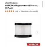 23 packs of 2 pcs Milwaukee HEPA Dry Replacement
