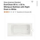 (1) American Standard EverClean 60 in. x 32 in.