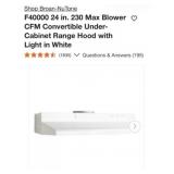 (4) Assorted Broan-NuTone  Ductless U