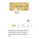 6 packs  Maintenance Warehouse 60w Eq A19, Medium