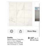 552 sq ft  Daltile Selwyn Bianco Calacatta 12 i