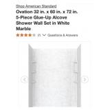 3 pcs Ovation 32 in. x 60 in. x 72 in. 5-Piece