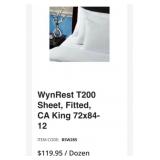 4 dozen New WynRest T200 Sheet, Fitted, CA King
