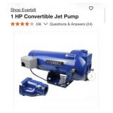 (1) Everbilt 1 HP Convertible Jet Pump