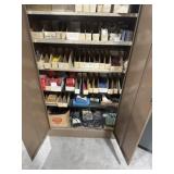 Two door upright storage cabinet with locked on