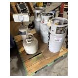 Lot of 5 tanks mix propane and  fire suppression