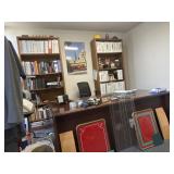 Contents of the room desk with chair, two wooden