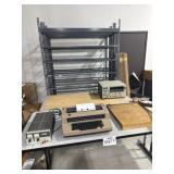 2 tables + racks and wood shelfï¿½s  + power