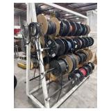 Rack on casters with electric wire assorted wire