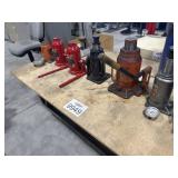 Metal card with wooden surface on casters with