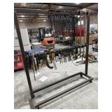 Metal Rack on casters with 70 pcs aprox assorted