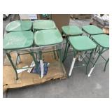 8 pcs Outdoor Green Stools- Visible Damage