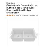 (1) Karran Quartz Granite Composite 33 in.