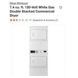1) Whirlpool 7.4 cu. ft. 120-Volt White Gas