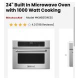1) New KitchenAid New KMBS104ESS 24 Inch Built-In
