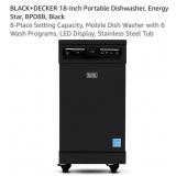 (1) BLACK+DECKER 18-Inch Portable Dishwasher,