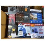 8 pcs Assorted Items: Outdoor Lighting, Air