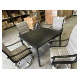 5 pc Patio Set- Hampton Bay Table with Swivel