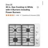 1-  GE 30 in. Gas Cooktop in White with 4