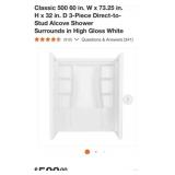 2 pcs Shower Wall and Base