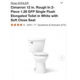2- KOHLER Cimarron 12 in. Rough In 2-Piece 1.28