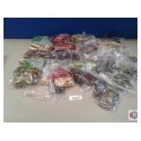 plastic lures in lock seal bags in two boxes