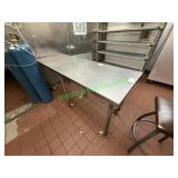 84"x30" Stainless Steel Table on Wheels