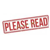 STOP AND READ - IMPORTANT INFORMATION