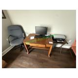 40" x 26" Wooden desk and office chair