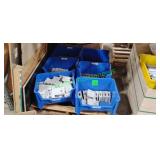 (6) Totes of Header Hanger Hardware