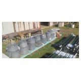 (14) Assorted Rolls of Barbed Wire w/ Fence Ties