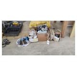 Assorted Electrical Supply Romex, Bulbs, Breakers