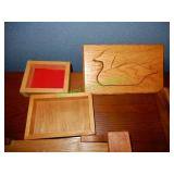 Wood Duck Decor, Wood Base & Small Box