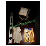 Leveling tool, corner clamps, chalk line & other