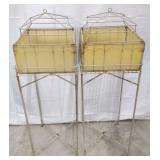 Vtg Iron Cage Plant Stand [x2]