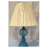 Blue Glass Electric Oil Lamp