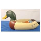 Hand Painted Wood Mallard Duck Figurine