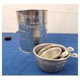 Aluminum Flour Sifter & Measuring Cups