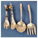 Pewter Salad Servers (2 Sets)