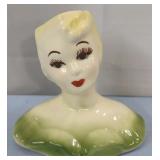 Vtg Lady Head Vase