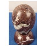 Carved Alabaster Egg & Stand