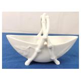 Limoges Small White Basket - Bamboo Design